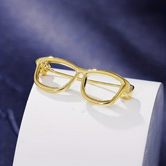 Men's Portable Hollow Out Glasses Frame Pin Mini Glasses Pin
