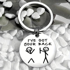 Funny Friendship Keychain for Brother Sister Bestie Daughter Son