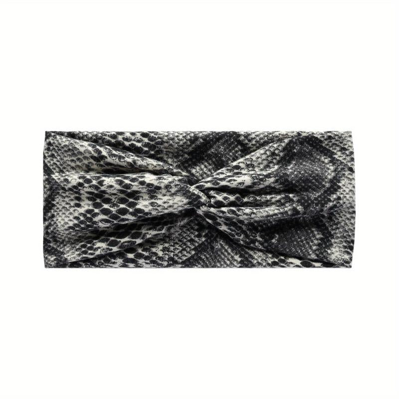 Boho Cross Knotted Headband Leopard Print Hair Band Y2K Bandana