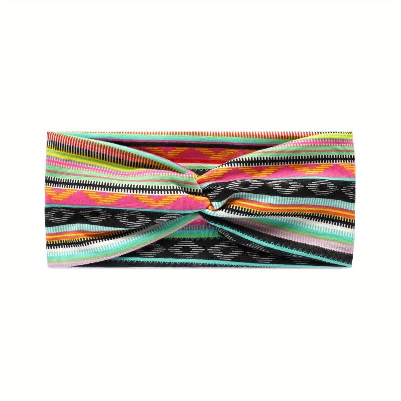 Boho Cross Knotted Headband Leopard Print Hair Band Y2K Bandana