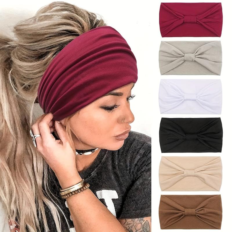 Solid Color Wide Brim Hair Band Top Knotted Headband
