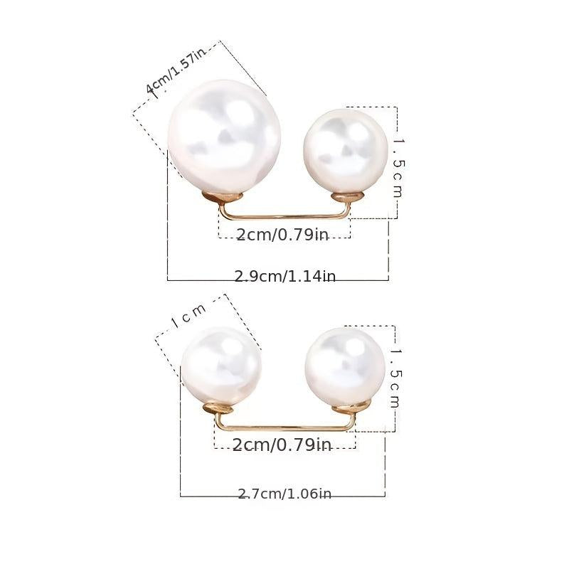3pcs Faux Pearl Brooch Pin Set for Clothes & Trousers