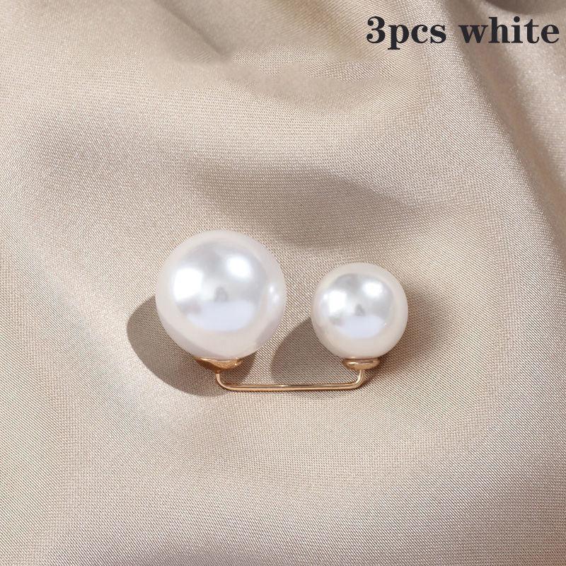 3pcs Faux Pearl Brooch Pin Set for Clothes & Trousers
