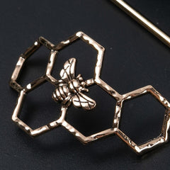 Geometric Bee Hair Sticks Forks Hairpins Hollow Metal Hair Pins Chignon Buns Hol