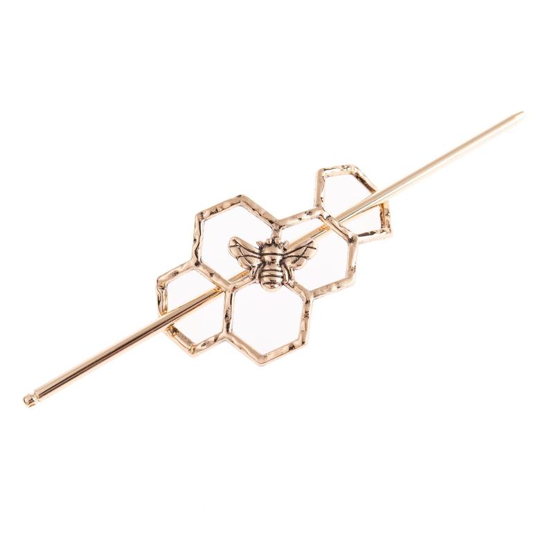 Geometric Bee Hair Sticks Forks Hairpins Hollow Metal Hair Pins Chignon Buns Hol