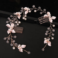 Bridal Golden Leaf Hair Vine Silver Hair Comb Rose Golden Leaf Hair Comb