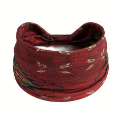 Boho Vintage Headband African Style Hair Band Elastic Wide Knot