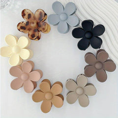 Matte Solid Flower Hair Claw Set for Women