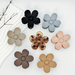 Matte Solid Flower Hair Claw Set for Women