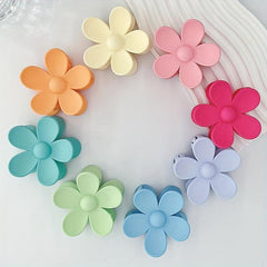 Matte Solid Flower Hair Claw Set for Women