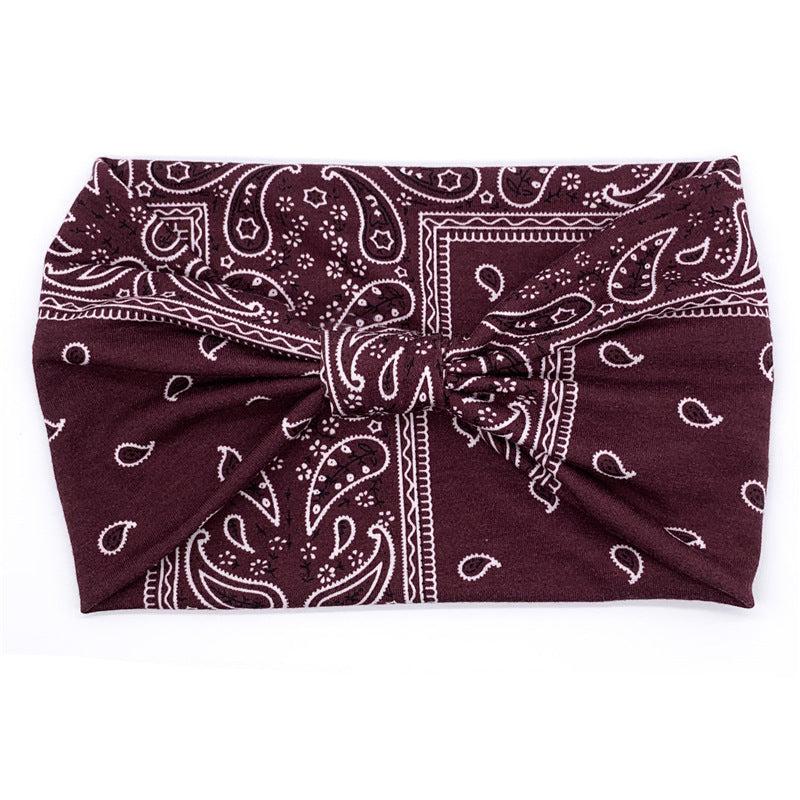 Women Knotted Turban Headband Elastic Non Slip Hairbands Floral