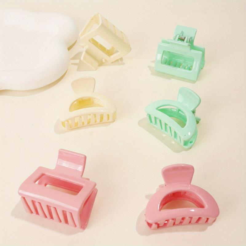 6pcs Matte Rectangle Claw Hair Claws for Women and Girls
