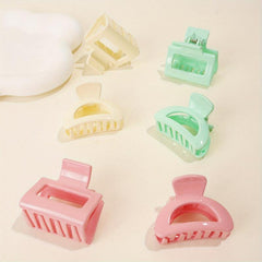 6pcs Matte Rectangle Claw Hair Claws for Women and Girls