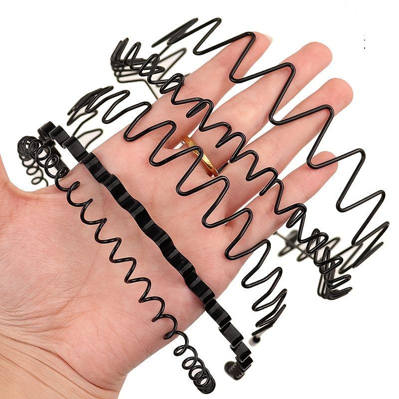 Metal Wave Hair Bands Set for Men Women Non-slip Headband