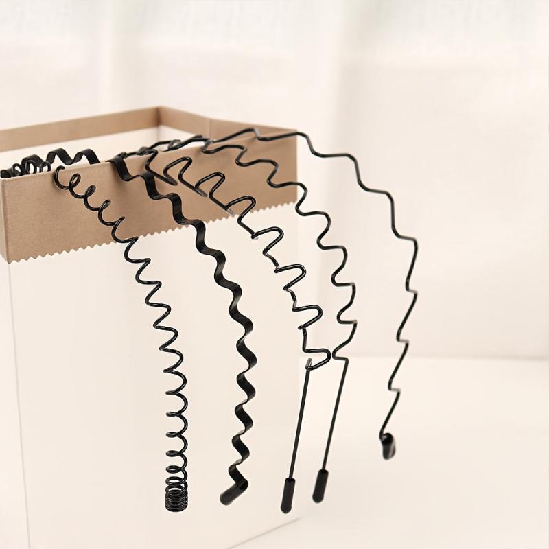 Metal Wave Hair Bands Set for Men Women Non-slip Headband