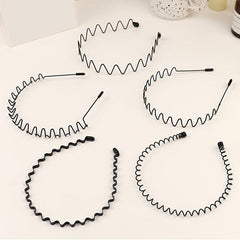 Metal Wave Hair Bands Set for Men Women Non-slip Headband