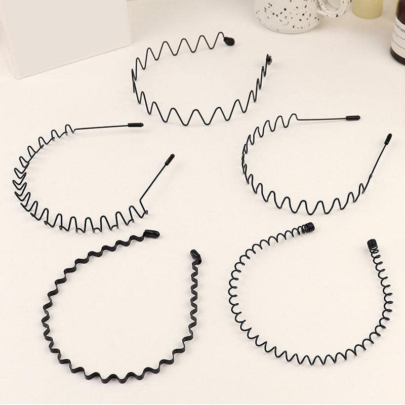 Metal Wave Hair Bands Set for Men Women Non-slip Headband