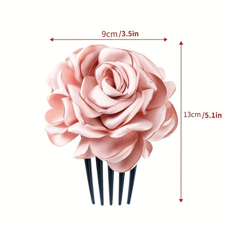Rose Flower Hair Comb Vintage Bridal Headwear