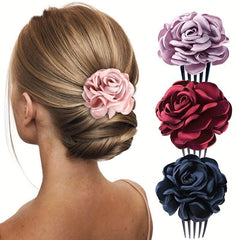 Rose Flower Hair Comb Vintage Bridal Headwear