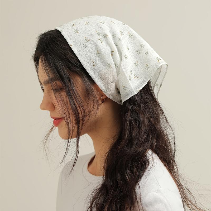 Floral Print Hair Bandanas Headscarf Women Hairbands Fabric Headwrap
