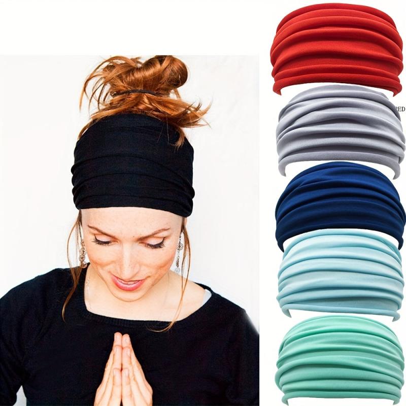 Women's Non-slip Foldable Yoga Headband Wide Brim Sports Headband