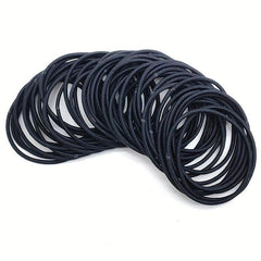 40pcs Black Hair Ties Extension Ring Headwear Hair Rope Rubber Band