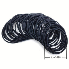 40pcs Black Hair Ties Extension Ring Headwear Hair Rope Rubber Band