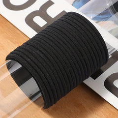 40pcs Black Hair Ties Extension Ring Headwear Hair Rope Rubber Band