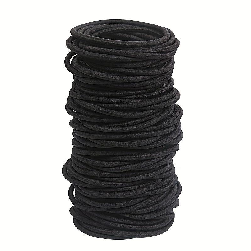40pcs Black Hair Ties Extension Ring Headwear Hair Rope Rubber Band