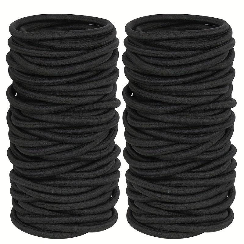 40pcs Black Hair Ties Extension Ring Headwear Hair Rope Rubber Band