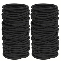40pcs Black Hair Ties Extension Ring Headwear Hair Rope Rubber Band