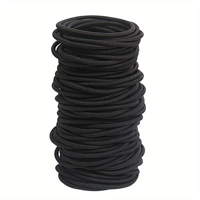 40pcs Black Hair Ties Extension Ring Headwear Hair Rope Rubber Band