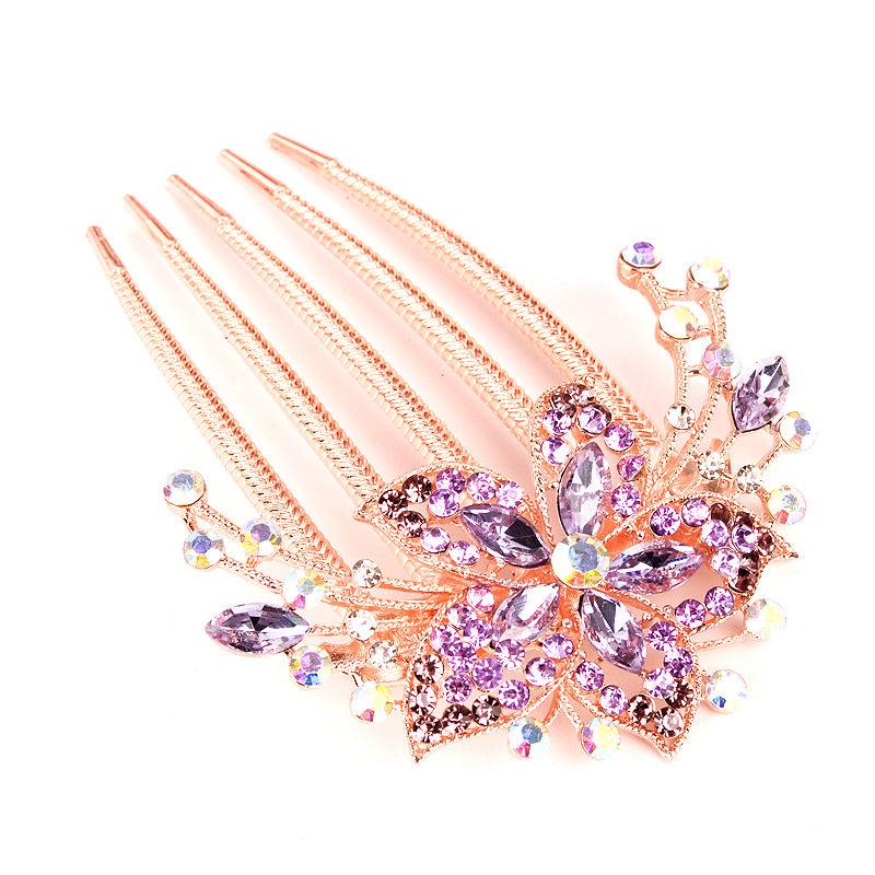 Crystal Bridal Headpieces Rhinestone Floral Hair Clips