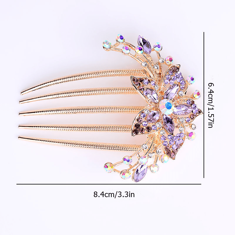 Crystal Bridal Headpieces Rhinestone Floral Hair Clips