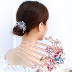 Crystal Bridal Headpieces Rhinestone Floral Hair Clips