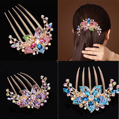 Crystal Bridal Headpieces Rhinestone Floral Hair Clips
