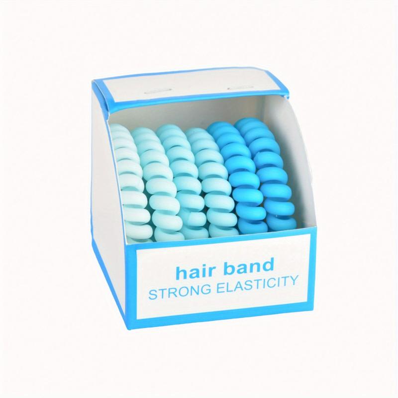 6 Pcs Spiral Hair Ring High Elasticity Head Rope Female Hair Rope