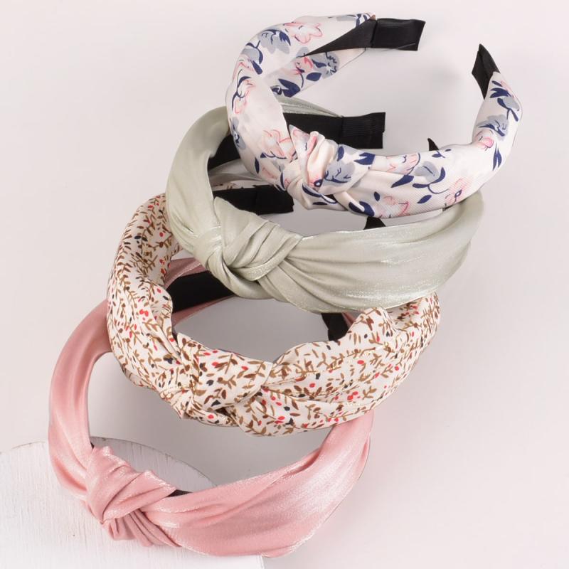 4pcs Floral Flower Print Headband Vintage Hair Accessories