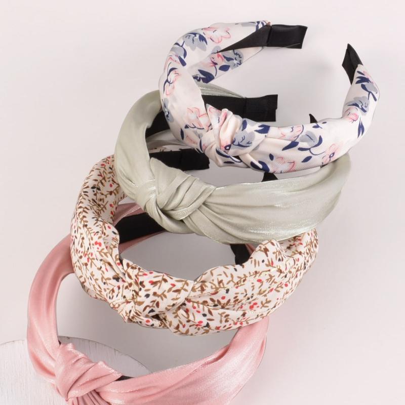 4pcs Floral Flower Print Headband Vintage Hair Accessories