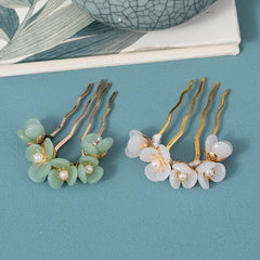 Flower Jade Hairpins Classic Hair Comb Hair Accessories