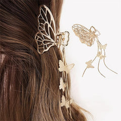 Tassel Butterfly Hair Claw Clip Golden Non Slip Strong Grip Hair Jaw Clip