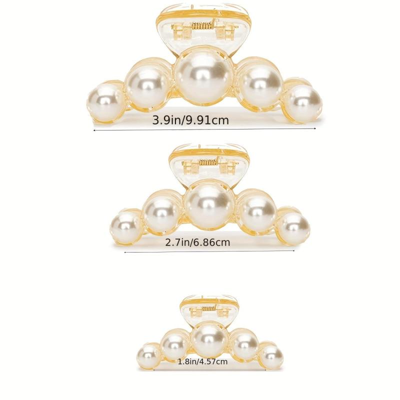 Big Faux Pearl Hair Claw Clip for Women