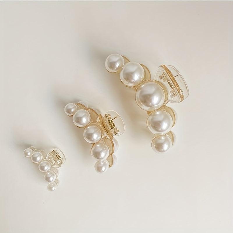 Big Faux Pearl Hair Claw Clip for Women