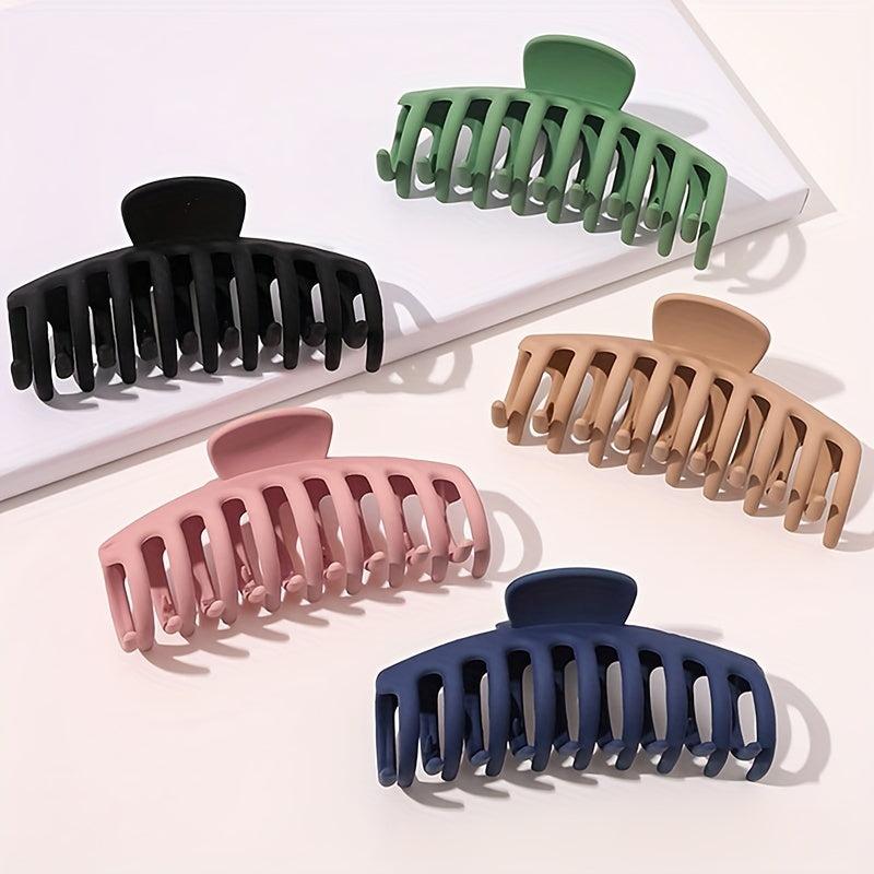 5 Large Matte Hair Claw Clips Non Slip Strong Hold Hair Jaw Clip Thick Hair