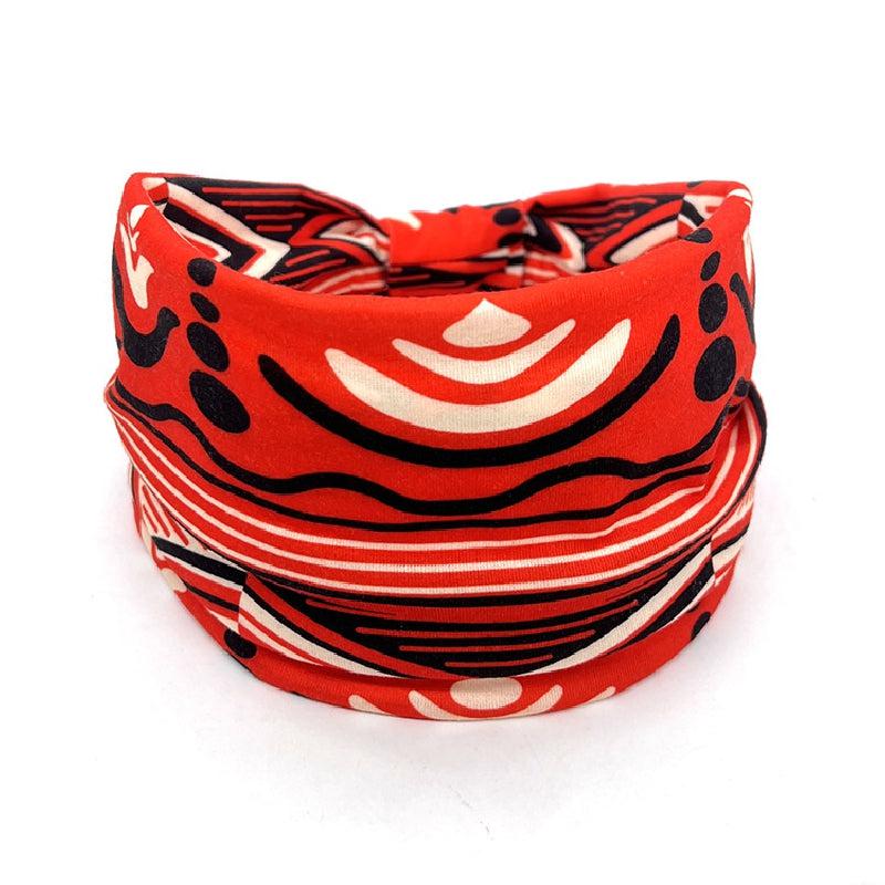African Pattern Hair Band Wide Brim Stretch Knot Headband
