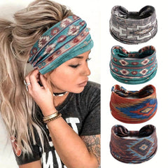 Boho Vintage Headband Hair Band Wide Knotted Bandana