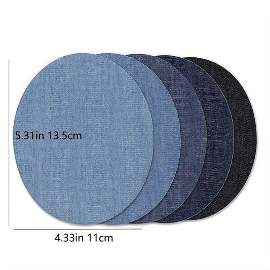 5pcs Denim Patch Fabric Patches for Repairing Holes & Decorating Clothing
