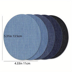 5pcs Denim Patch Fabric Patches for Repairing Holes & Decorating Clothing