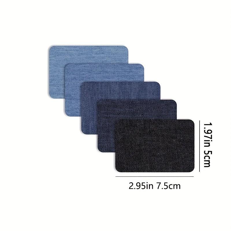 5pcs Denim Patch Fabric Patches for Repairing Holes & Decorating Clothing