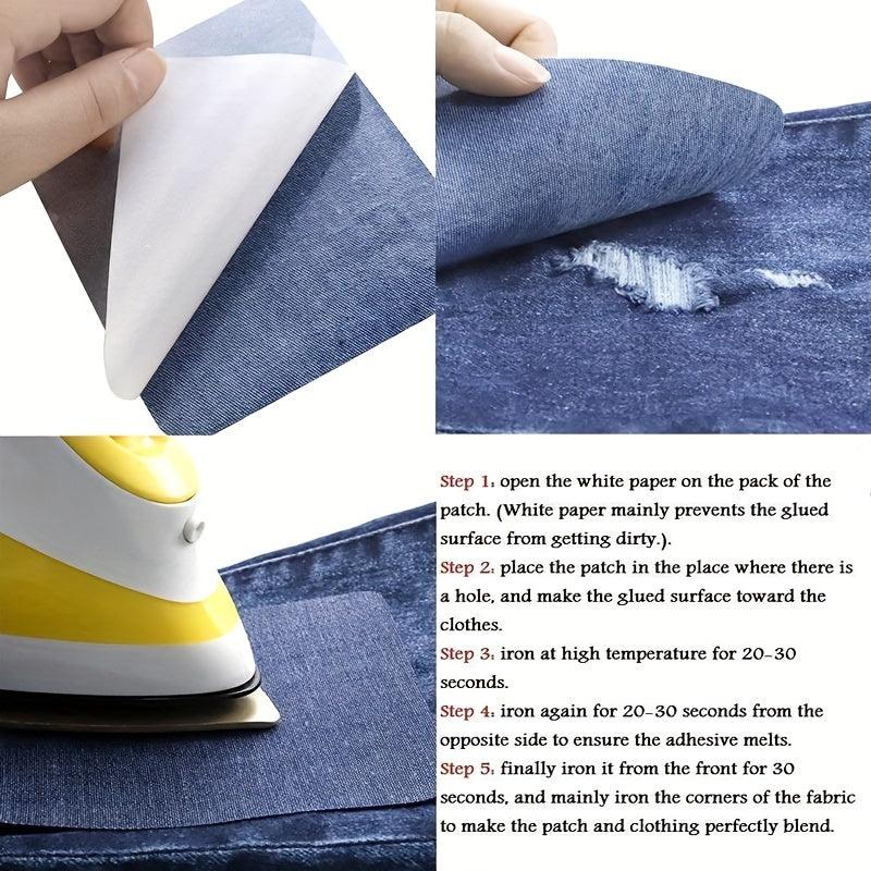 5pcs Denim Patch Fabric Patches for Repairing Holes & Decorating Clothing